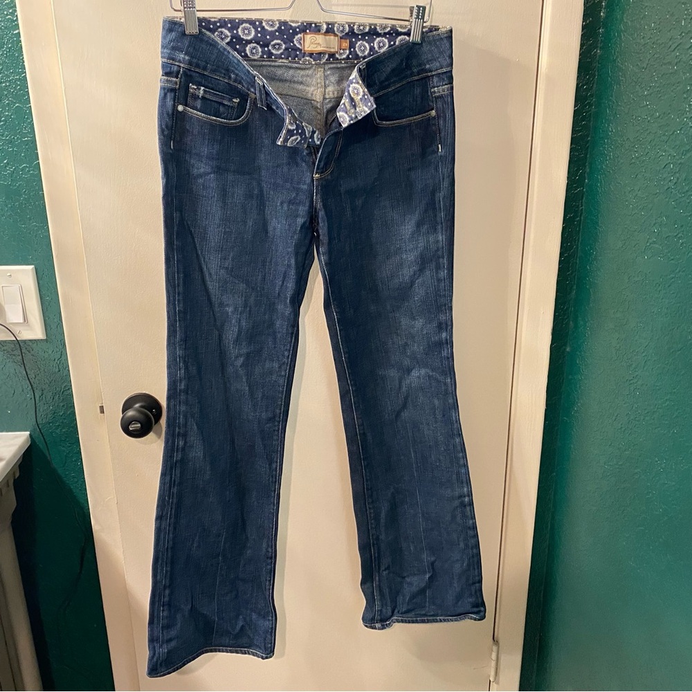 PAIGE Dark Blue Boot Cut Jeans